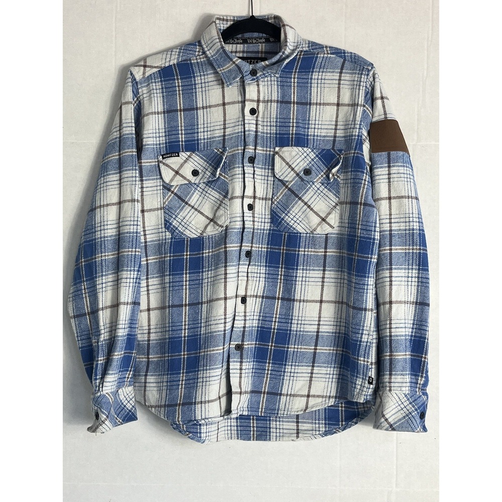 Howitzer We The People Mens Small Blue‎ White Flannel Shirt Used